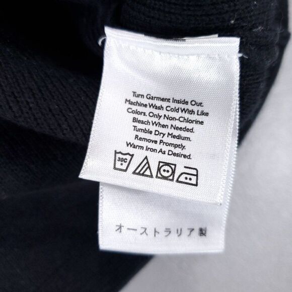 Eddie Bauer Sweater Mens Large Black 1/4 Zip Long Sleeve Made in Australia - Picture 7 of 11